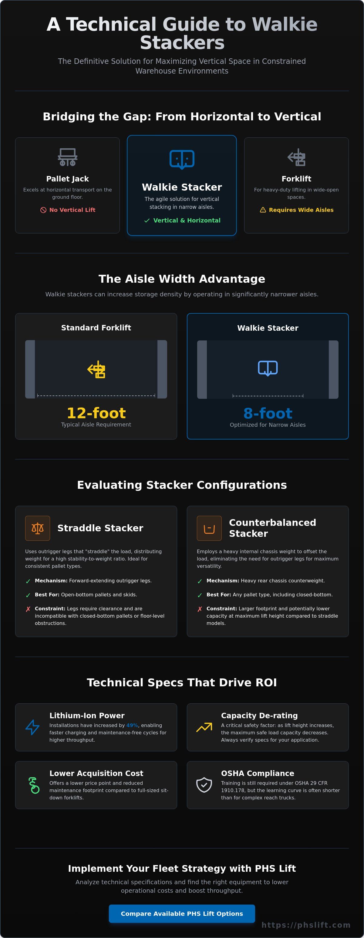 Selecting a Walkie Stacker for Warehouse Efficiency: A 2026 Technical Comparison